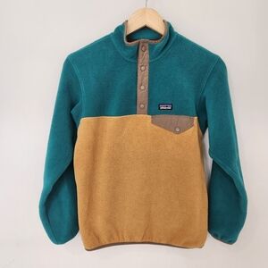 Patagonia Synchilla Fleece Teal and Tan Fleece Pullover